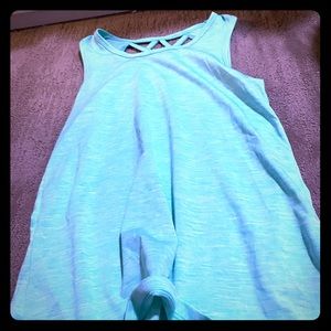 A tank top with lases in the back